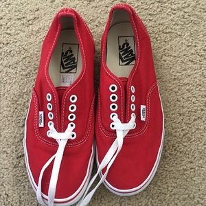 LIKE NEW RED VANS AUTHENTICS